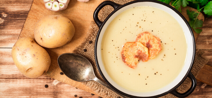 Budget Potato Soup with Onion Scones