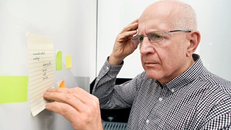 man struggling with memory