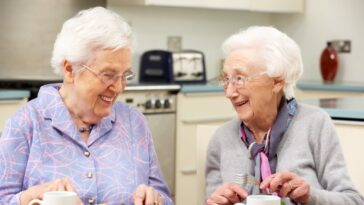 elderly female friends in shared housing