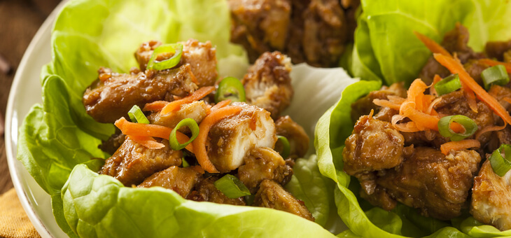chicken and cashew lettuce wraps