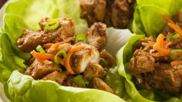 chicken and cashew lettuce wraps