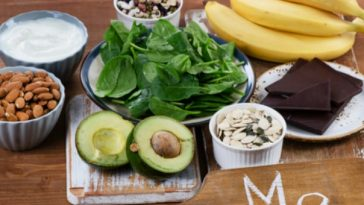 display of foods that are high in magnesium