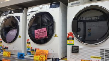 washing machines in a store