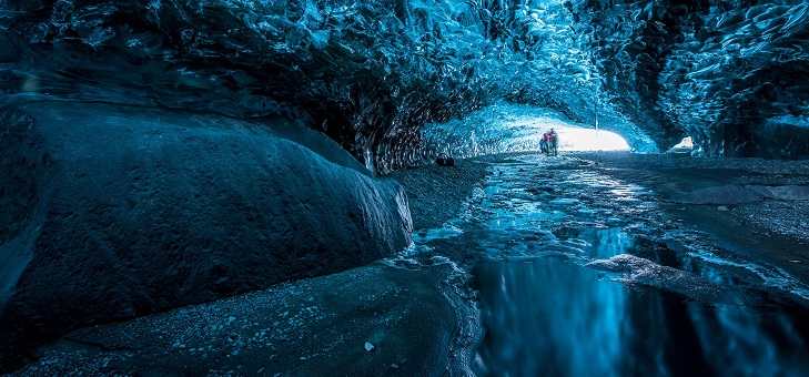 view inside an ice cave