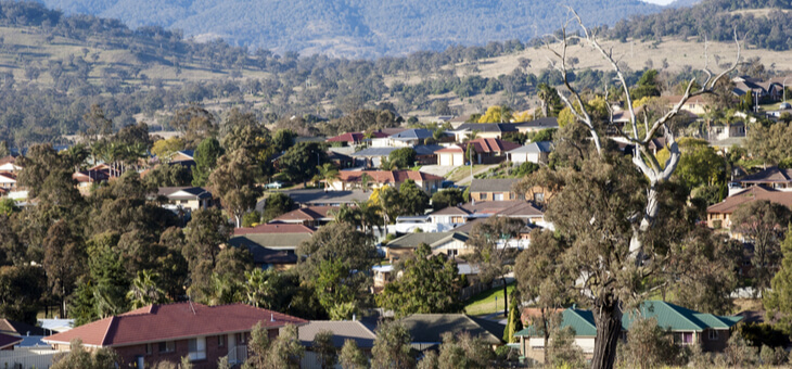 houses in a rural area in australia