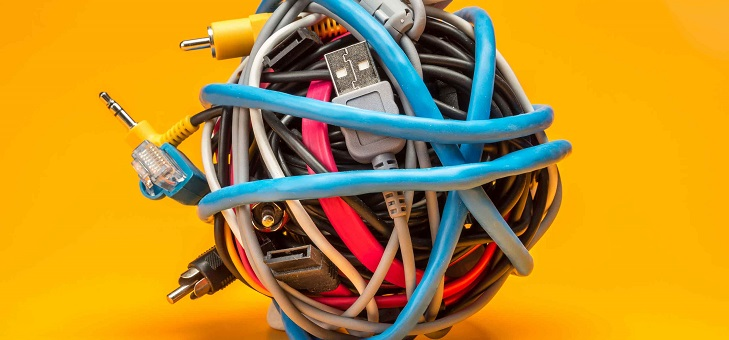 bundle of electrical cords