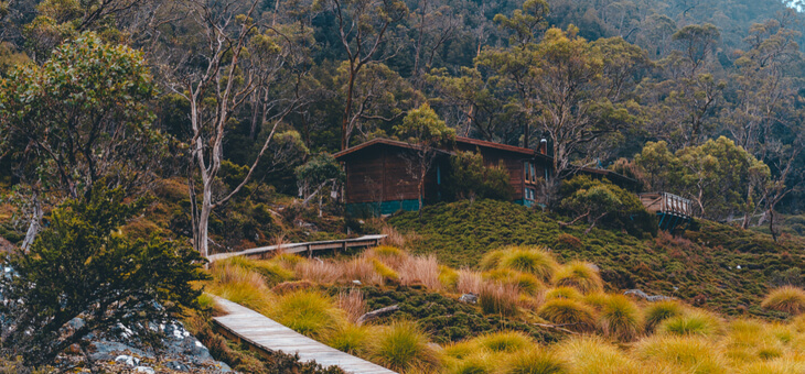 cabin in wilderness in huon valley tasmania