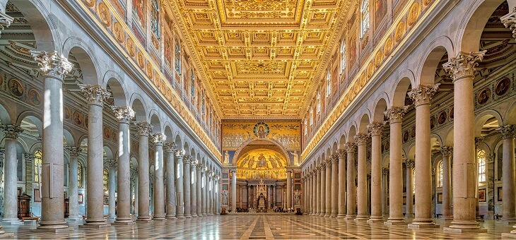 interior of the Basilica of St Paul's Outside the Walls