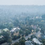 smoke haze over melbourne suburbs