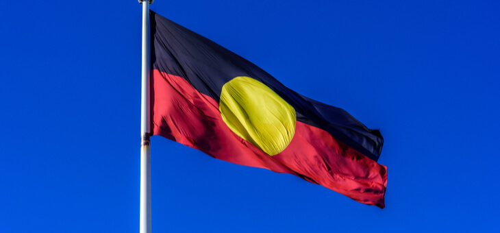 aboriginal flag on flag pole