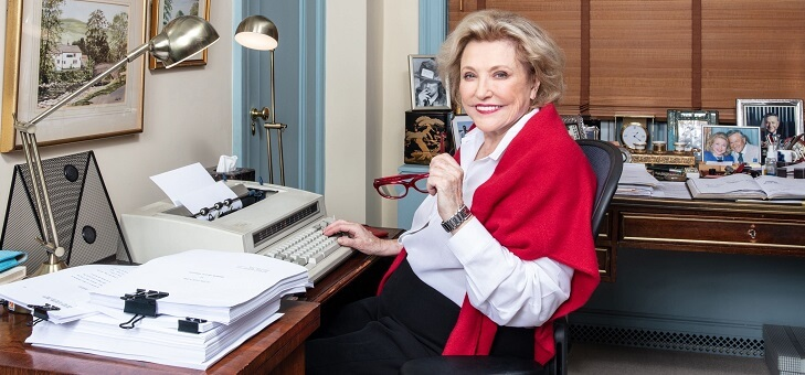 barbara taylor bradford working in home office