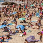 crowded beach scene