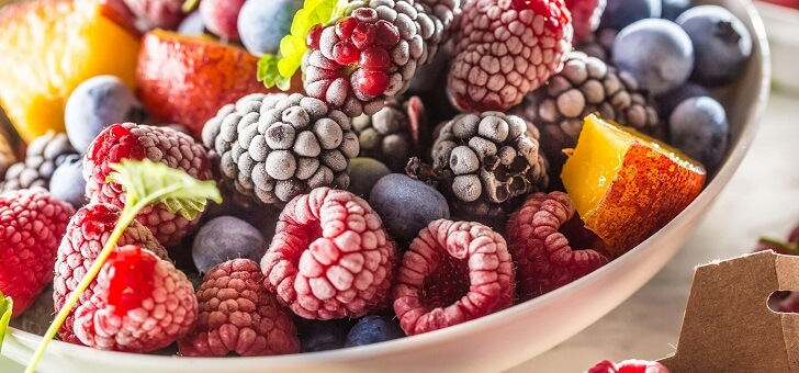 bowl of frozen berries