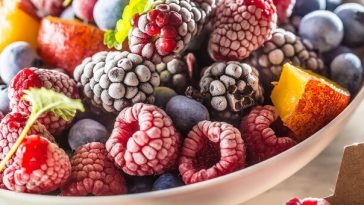 bowl of frozen berries