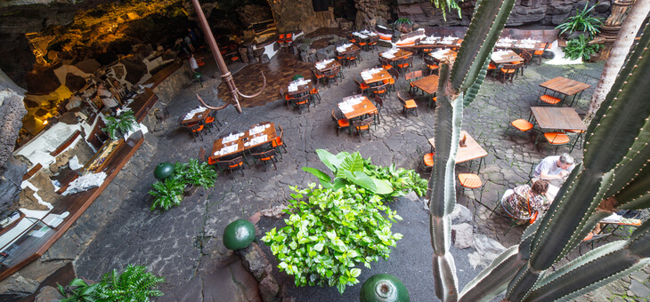 restaurant situated within dormant volcano