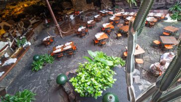 restaurant situated within dormant volcano
