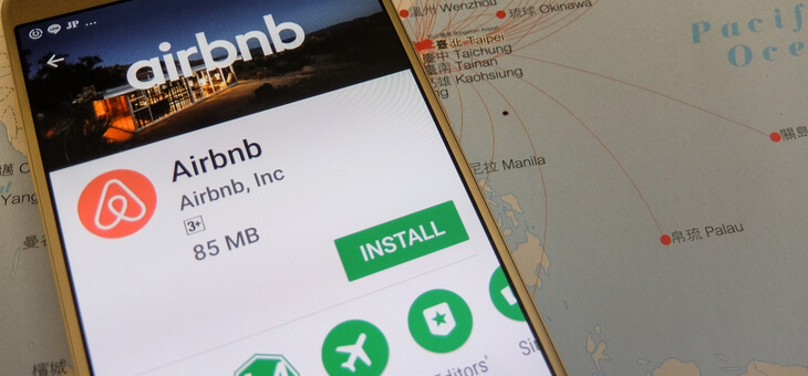 smartphone showing airbnb app