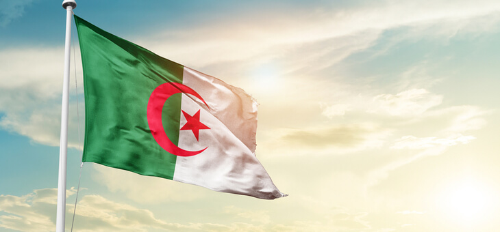algerian flag on pole