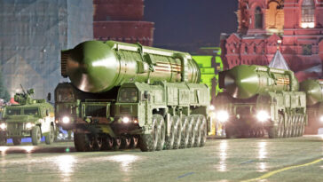 large nuclear warhead displayed in moscow's red square