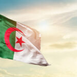 algerian flag on pole