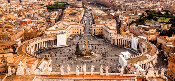 aerial shot of vatican city
