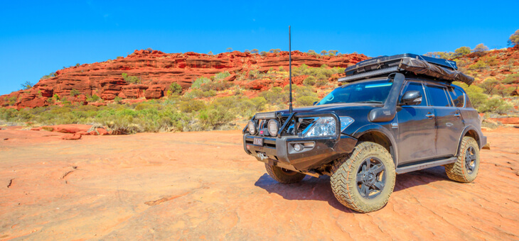 four wheel drive vehicle in australian outback