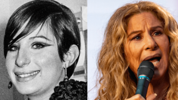 Barbra Streisand then and now