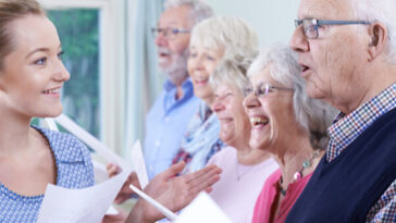 group of elderly people at choir practice
