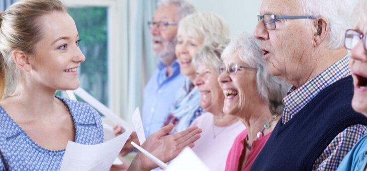group of elderly people at choir practice