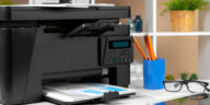 printer on desk in home office