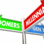 three arrows labelled boomer, gen x and millennial pointing in different directions