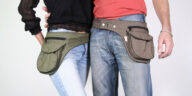 couple wearing travel money belts