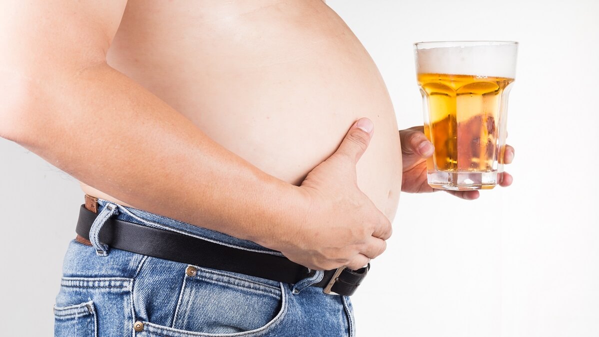 man with beer belly