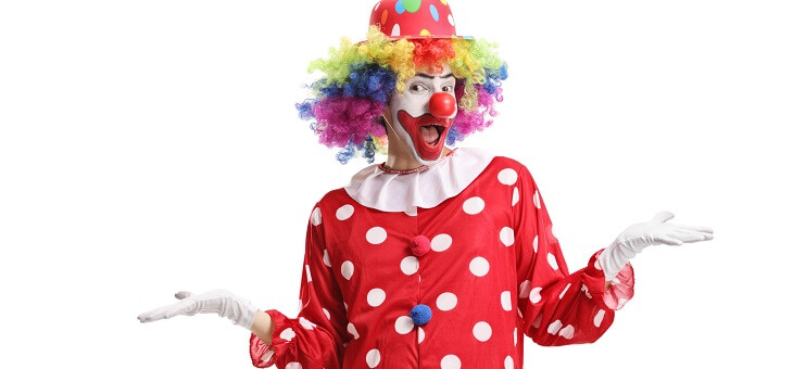 man in clown costume
