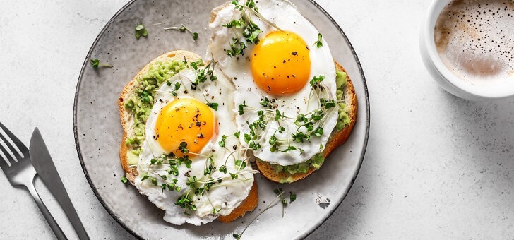 two fried eggs on toast