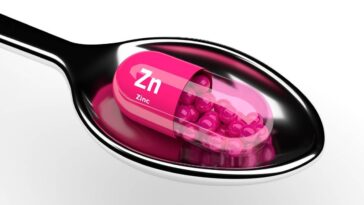 spoon containing zinc supplement