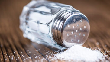 salt spilling from shaker