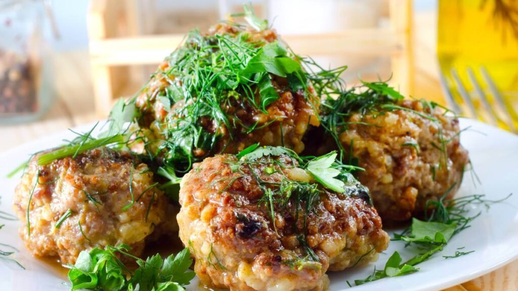 Chicken and pine nut meatballs