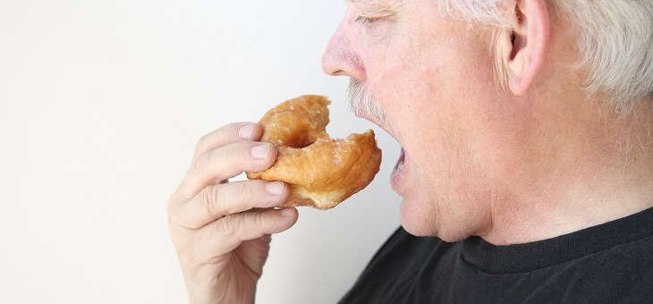 man eating high-fat diet