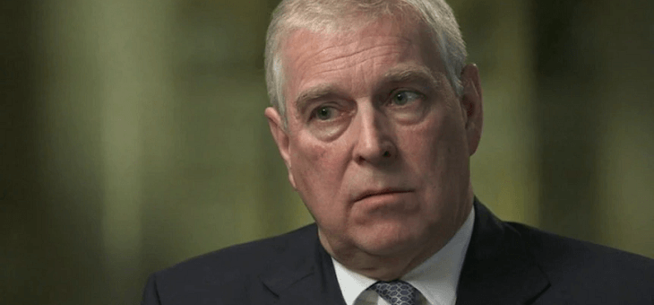 Prince Andrew being interviewed on BBC Newsnight