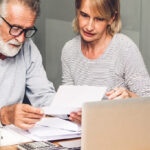 retired couple doing finances