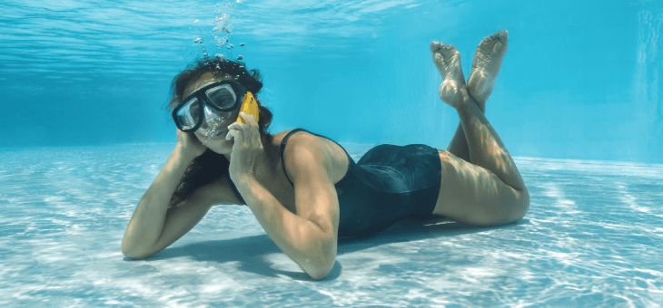 woman using waterproof phone