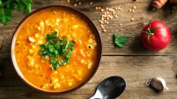 red lentil and tomato soup