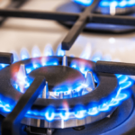 gas hob on a hot plate