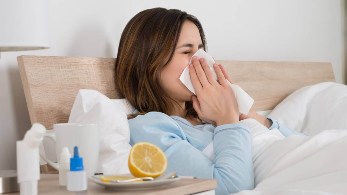 Woman with the flu