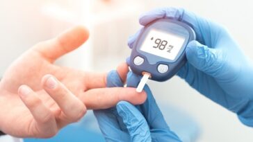 person measuring blood glucose levels
