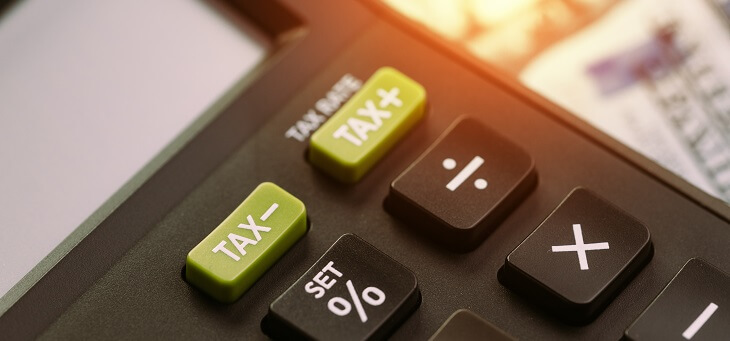 calculator showing tax cuts