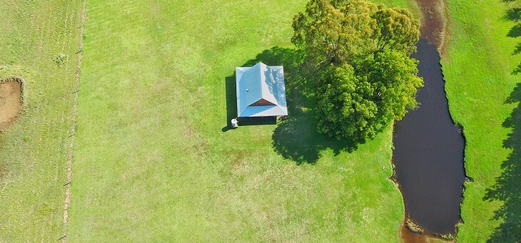 aerial view of house block