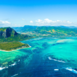 Aerial shot of Mauritius