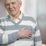 man suffering from atrial fibrillation, a heart condition